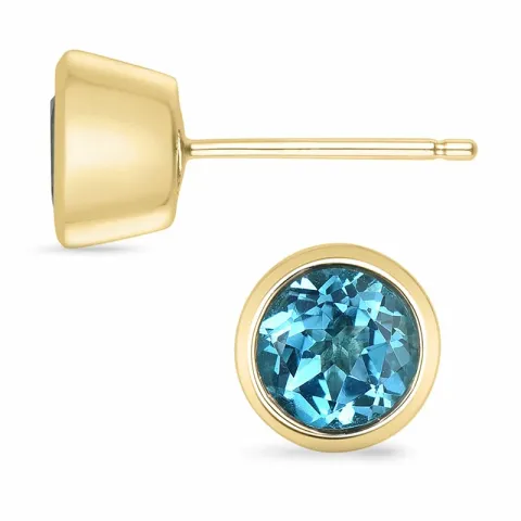 2 x 1,08 ct topaas solitaire oorbel in 9 karaat goud met topaas 