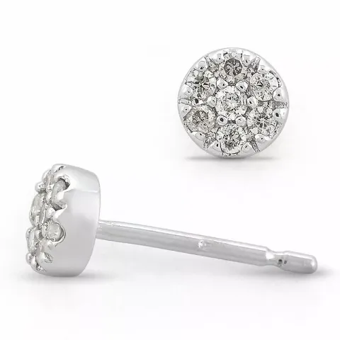diamant solitaire oorbel in 9 karaat witgoud met diamant