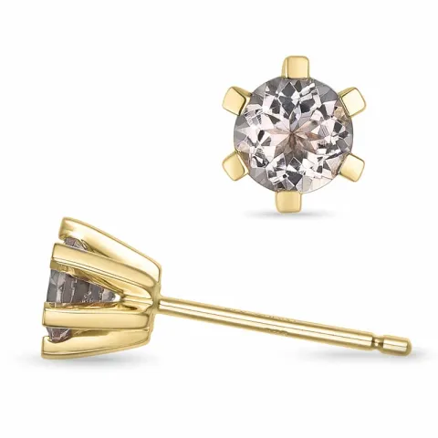 2 x 0,32 ct morganiet solitaire oorbel in 9 karaat goud met morganiet
