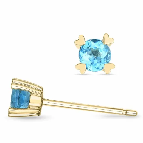 2 x 0,22 ct topaas solitaire oorbel in 9 karaat goud met topaas