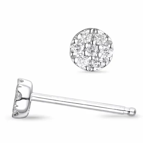 briljant oorbellen in 9 karaat witgoud met diamant 