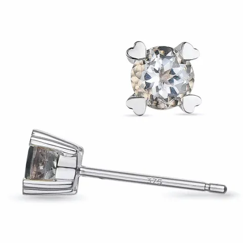 2 x 0,22 ct morganiet solitaire oorbel in 9 karaat witgoud met morganiet