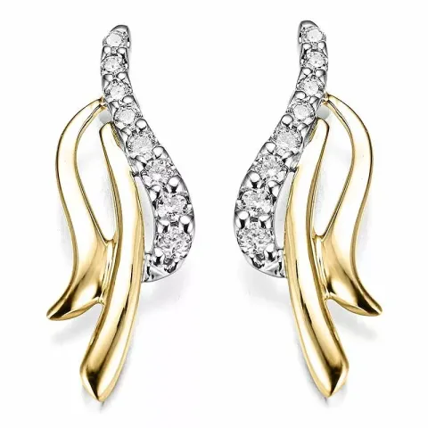 diamant oorbellen in 9 karaat goud en witgoud met diamant 