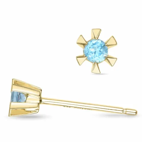 2 x 0,06 ct topaas solitaire oorbel in 9 karaat goud met topaas