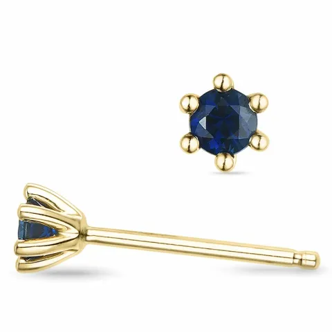 2 x 0,13 ct saffier solitaire oorbel in 9 karaat goud met saffier