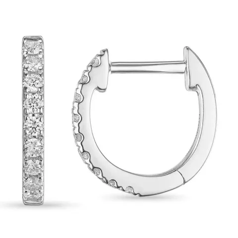 diamant creool in 9 karaat witgoud met diamant 