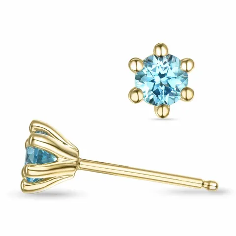 2 x 0,30 ct topaas solitaire oorbel in 9 karaat goud met topaas