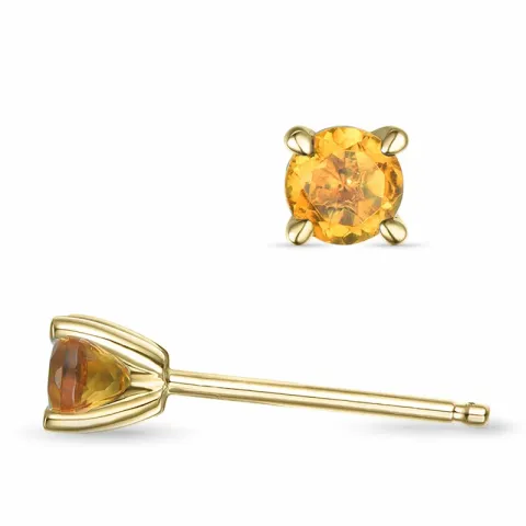 2 x 0,19 ct citrien solitaire oorbel in 9 karaat goud met citrien