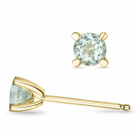 2 x 0,25 ct groene amethist solitaire oorbel in 9 karaat goud met amethist
