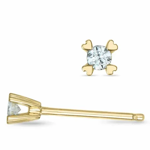 2 x 0,03 ct diamant solitaire oorbel in 9 karaat goud met diamant 