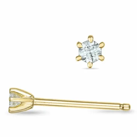 2 x 0,03 ct diamant solitaire oorbel in 9 karaat goud met diamant 