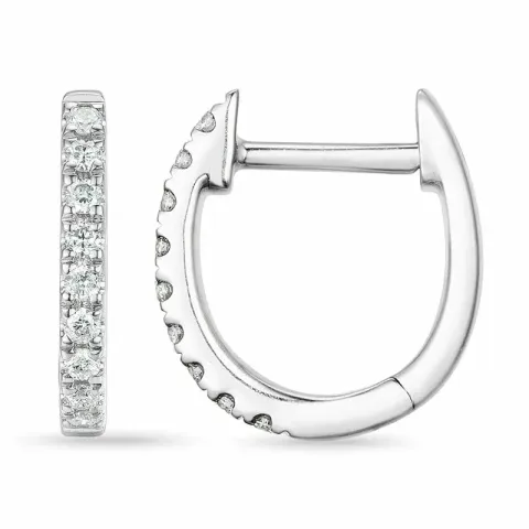 diamant creool in 9 karaat witgoud met diamant 