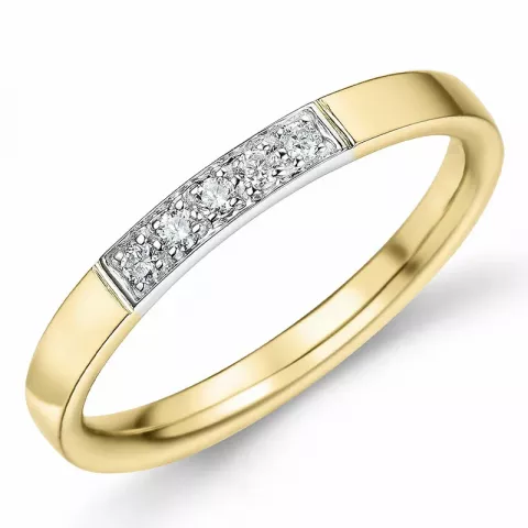 Diamant ring in 9 karaat goud-en witgoud 0,09 ct