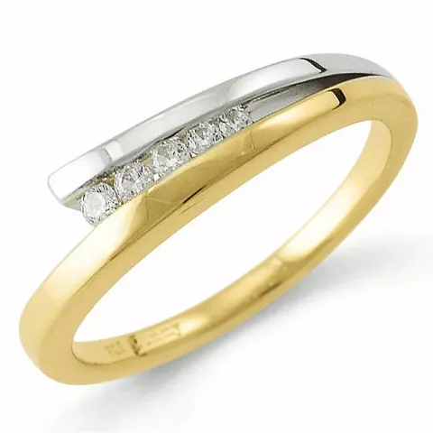 Diamant ring in 9 karaat goud-en witgoud 0,13 ct