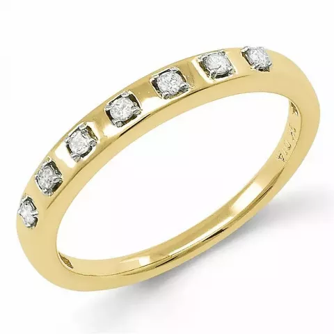 Eenvoudige diamant ring in 9 karaat goud-en witgoud 0,09 ct