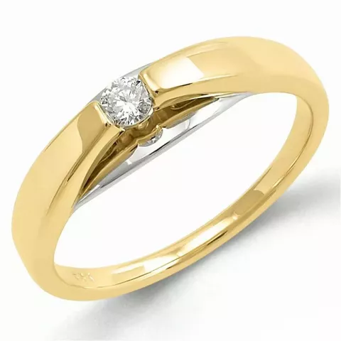 diamant ring in 9 karaat goud-en witgoud 0,10 ct