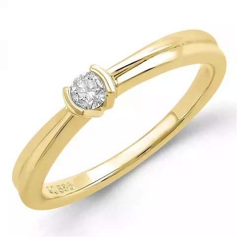 rond diamant ring in 9 karaat goud 0,10 ct
