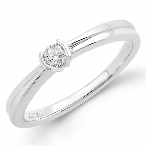 rond diamant witgouden ring in 9 karaat witgoud 0,10 ct