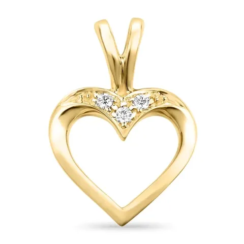 hart robijn hanger in 9 caraat goud 0,02 ct
