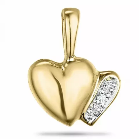 Hart diamanten hanger in 9 caraat goud-en witgoud 0,005 ct