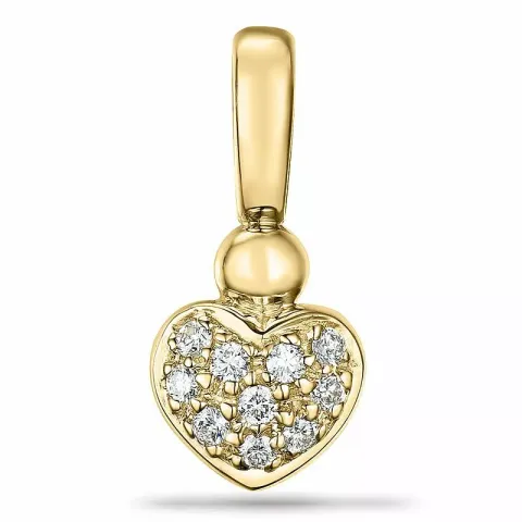 Hart diamant hanger in 9 caraat goud 0,10 ct