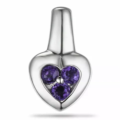 hart amethist hanger in 9 caraat witgoud 0,16 ct