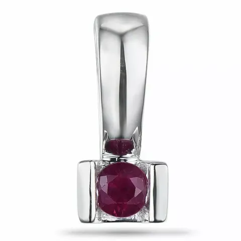 Robijn hanger in 9 caraat witgoud 0,13 ct