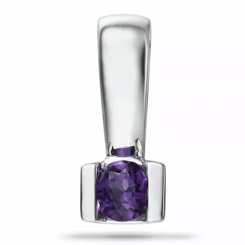 Amethist hanger in 9 caraat witgoud 0,10 ct