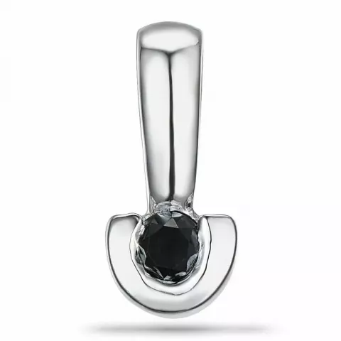 zwart diamant hanger in 9 caraat witgoud 0,10 ct