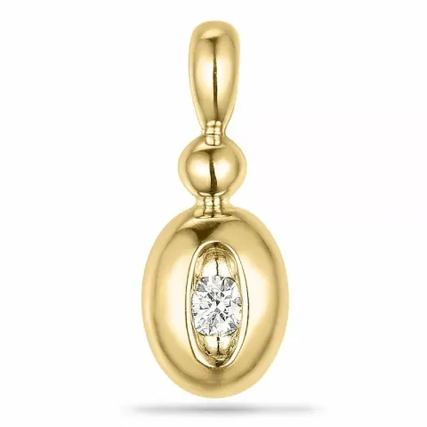 Ovaal diamant hanger in 9 caraat goud 0,04 ct