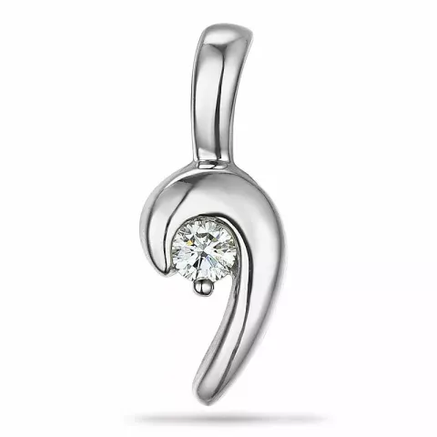 Diamant hanger in 9 caraat witgoud 0,05 ct