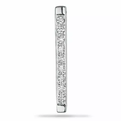Lang diamant hanger in 9 caraat witgoud 0,08 ct