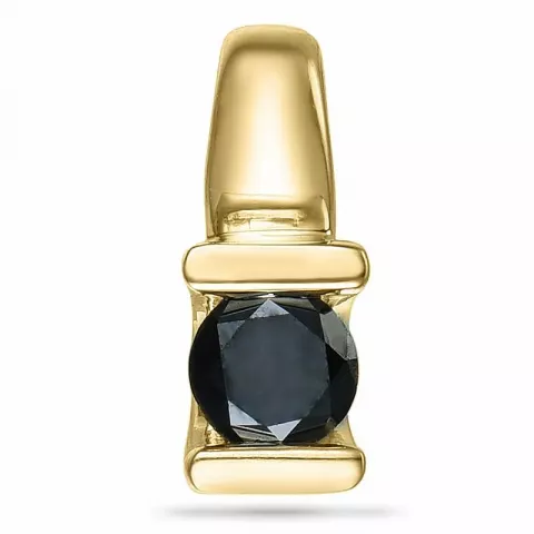 Zwart diamant hanger in 9 caraat goud 0,16 ct