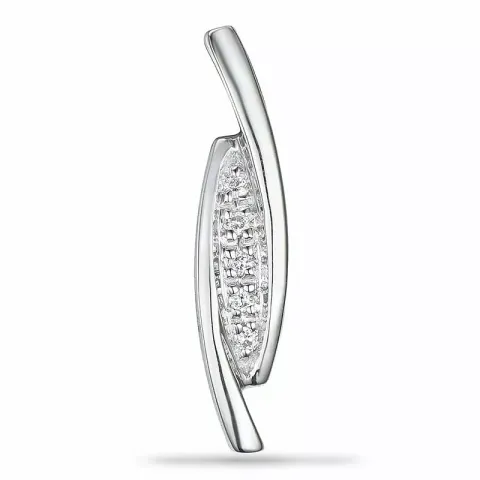 Diamant hanger in 9 caraat witgoud 0,02 ct
