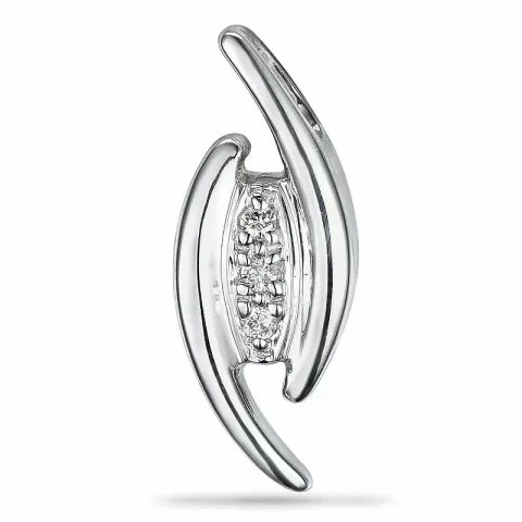 Diamant hanger in 9 caraat witgoud 0,01 ct