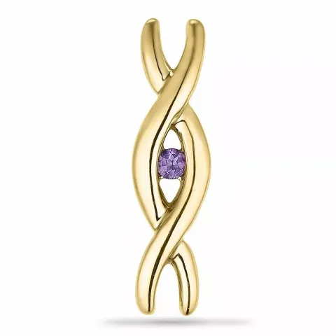 Amethist hanger in 9 caraat goud 0,05 ct