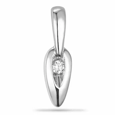 Diamant hanger in 9 caraat witgoud 0,05 ct