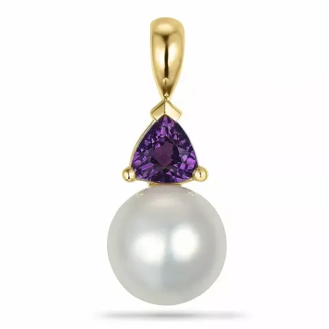 Parel hanger in 9 caraat goud 0,40 ct