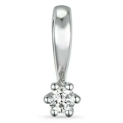 diamant solitaire hanger in 9 caraat witgoud 0,05 ct