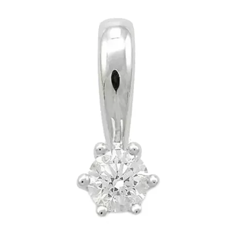 diamant hanger in 9 caraat witgoud 0,10 ct