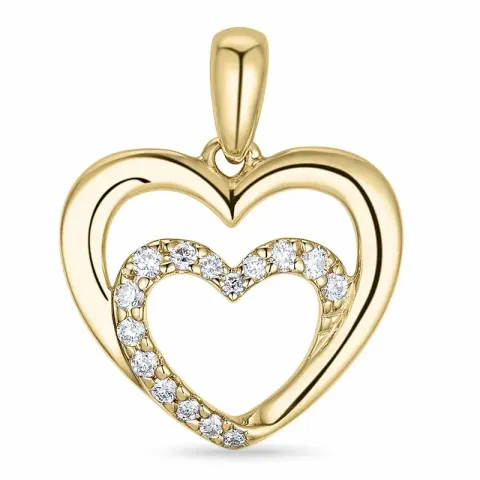 hart diamant hanger in 9 caraat goud 0,12 ct