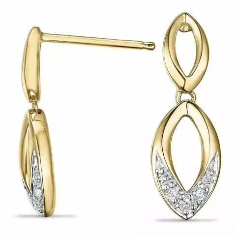 diamant oorbellen in 9 karaat goud en witgoud met diamant 