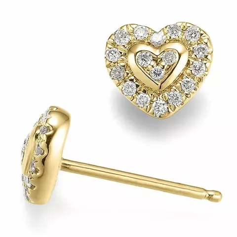 hart diamant oorbellen in 9 karaat goud met diamant 