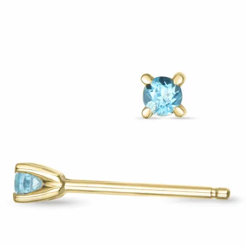 2 x 0,06 ct topaas solitaire oorbel in 9 karaat goud met topaas