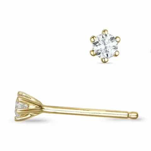 2 x 0,06 ct diamant solitaire oorbel in 9 karaat goud met diamant 