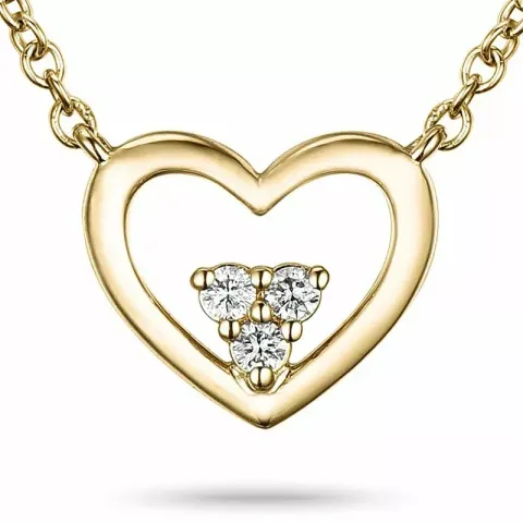 42 cm ketting met hanger in 9 karaat goud 0,06 ct