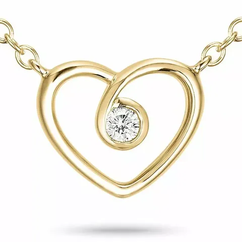 42 cm ketting met hanger in 9 karaat goud 0,05 ct
