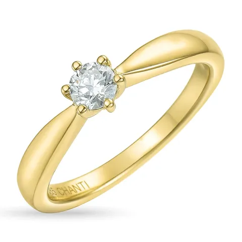 diamant solitaire ring in 14 karaat goud 0,20 ct