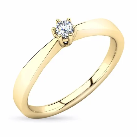 diamant solitaire ring in 14 karaat goud 0,12 ct