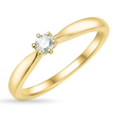 diamant solitaire ring in 14 karaat goud 0,15 ct